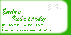 endre kubritzky business card